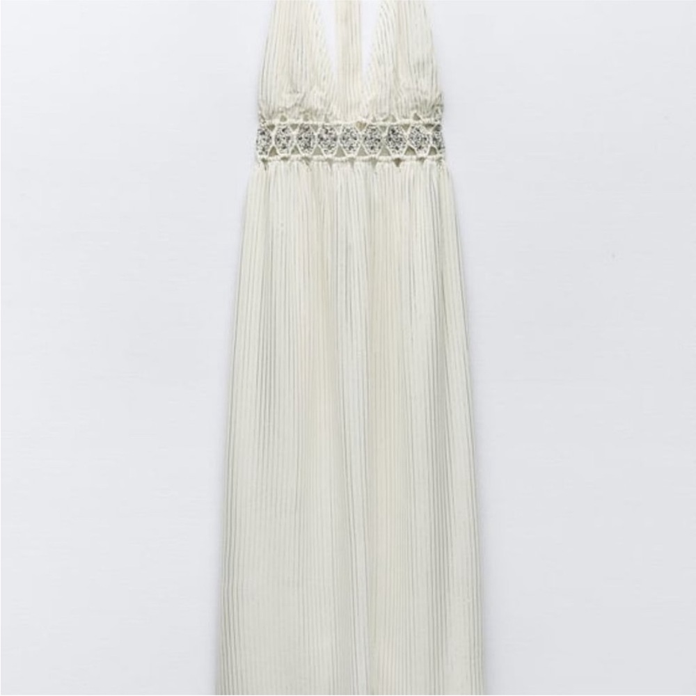 Zara limited edition bloggers favourite beaded cut out metallic thread dress - Picture 6 of 12